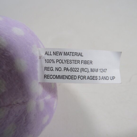 Easter Egg Shaped Bunny Plush Rabbit Spotted Lavender with Polka Dots - Picture 6 of 7